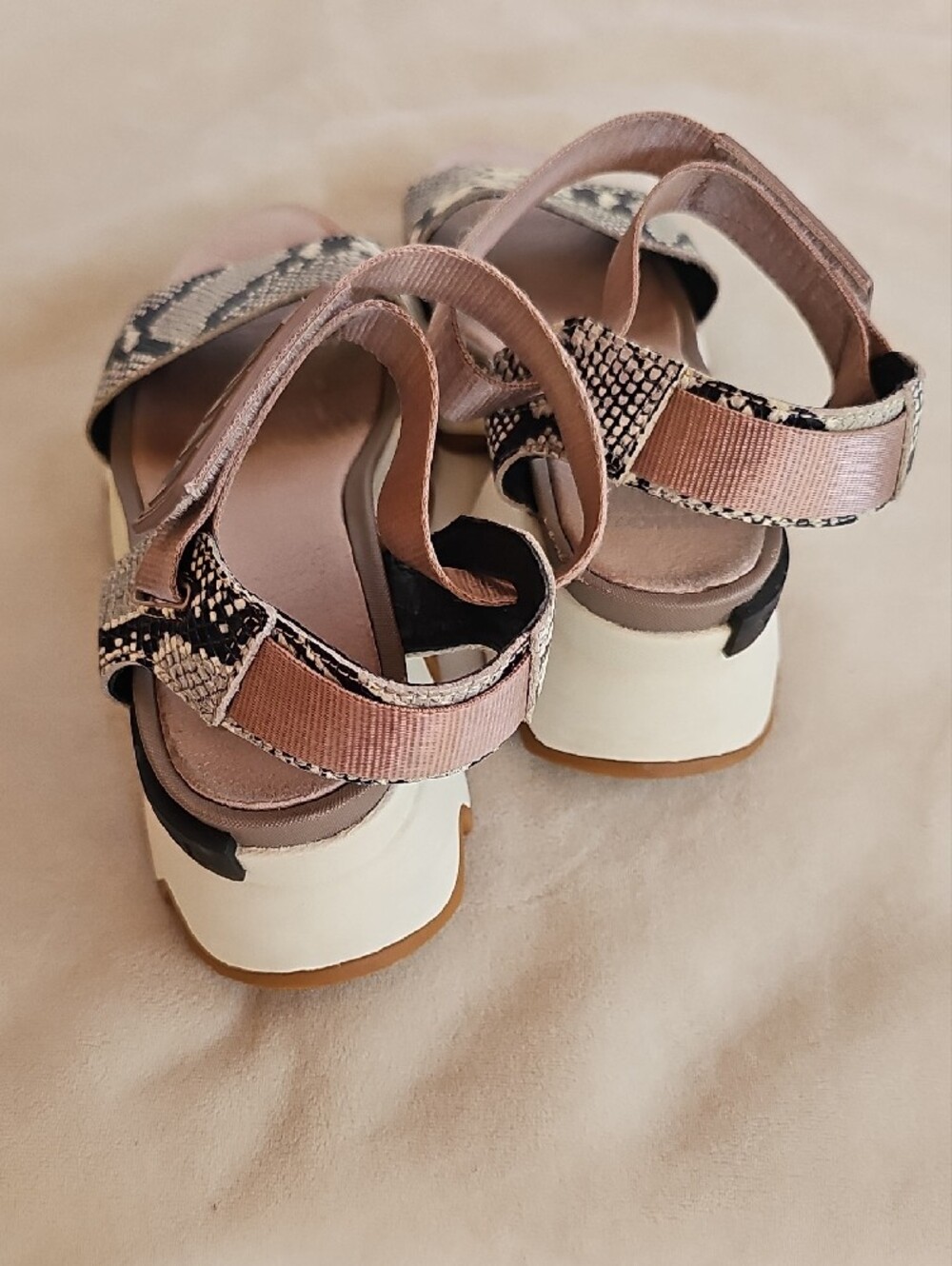 Sorel Women's Snake-Print Platform Sandals in Beige and Black - Picture 16 of 16